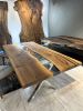 Live Edge Dining Table - Ultra Clear Epoxy | Tables by Tinella Wood. Item composed of walnut in modern or rustic style