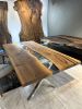 Live Edge Dining Table - Ultra Clear Epoxy | Tables by Tinella Collection. Item composed of walnut in modern or rustic style