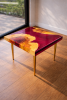 Aurora Maple Burl Resin Accent Table | Coffee Table in Tables by DapperwoodSF. Item composed of maple wood compatible with contemporary and modern style