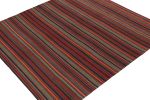 Vintage Persian Jajim Bidjar Kilim in Polychromatic Stripes | Area Rug in Rugs by Rug and Kilim