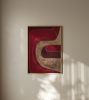 Rich Burgundy Abstract Art | Oil And Acrylic Painting in Paintings by Berezart. Item made of canvas works with minimalism & mid century modern style
