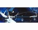 Mysterious Maserati - abstract car in blues and white | Oil And Acrylic Painting in Paintings by Lynette Melnyk. Item composed of canvas
