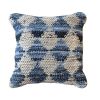 Set of 2-Handowoven Cotton/Denim Cushion-Blue/Ivory | Pillows by Selligram. Item composed of cotton in mid century modern or japandi style