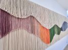 Extra Large Layered Wall Art Tapestry | Wall Hangings by Olivia Fiber Art. Item made of wood & wool compatible with boho and minimalism style