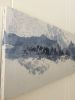 Small Blue Mountains in Washi | Oil And Acrylic Painting in Paintings by Jan Sullivan Fowler. Item made of paper & synthetic