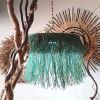 Raffia Bohemian Chandelier, Bohemian Lighting, Raffia Pendan | Table Lamp in Lamps by Magdyss Boutique. Item works with boho & contemporary style