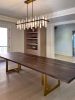 Charcoal Walnut Trio Table | Dining Table in Tables by YJ Interiors. Item made of walnut with brass works with mid century modern & contemporary style