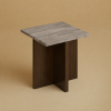 Grey Marble and Oak Nightstand - TINOS by Lebanto | Storage by Lebanto. Item made of oak wood & marble compatible with minimalism and contemporary style