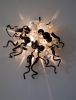 "Black & White" ~ Blown Glass Sconce | Chandeliers by White Elk's Visions in Glass - Glass Artisan, Marty White Elk Holmes & COO, Jo Pierce