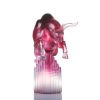 Crystal Art Bull Statue in Gold Red/Purple "Rise Above" | Sculptures by Lawrence & Scott. Item composed of glass