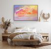 Effervescent Shimmering Sunrise Ocean Painting | Oil And Acrylic Painting in Paintings by Dorothy Fagan Fine Arts. Item composed of canvas compatible with mid century modern and contemporary style
