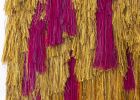 Shimmer Shag Magenta Splash | Macrame Wall Hanging in Wall Hangings by Kristy Bishop Studios. Item composed of fiber