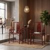 Imperial Sovereign Red Bamboo Style Ming Chair Table Set | Armchair in Chairs by Dynasty Artisan. Item composed of wood compatible with contemporary and eclectic & maximalism style
