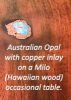 Milo Occasional Table w/Australian Opal and Copper | Console Table in Tables by Natural Wood Edge Creations by Rick Griggs. Item composed of wood