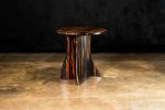 Bent Wood Macassar Ebony Round Cocktail Table, Andino | Tables by Costantini Design. Item made of oak wood