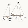 Emily Group of Seven Pendant Light – Black High Gloss | Chandeliers by MOSS Objects. Item composed of oak wood and steel in contemporary or modern style