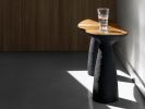 Black Stone & Oak Bench - Toki Series in Bio Concrete | Benches & Ottomans by Donatas Žukauskas. Item made of oak wood & cement compatible with boho and contemporary style