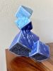 Cubic Vase - Turquoise and Cobalt Blue | Vases & Vessels by Pierre Bounaud Ceramics. Item made of ceramic compatible with modern style