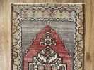 Vintage Hand-woven Turkish Rug Doormat| 1.9 x 3.2 | Small Rug in Rugs by Wool and Rug. Item composed of wool in boho or contemporary style