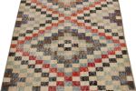 1960s Hand-knotted vintage distressed rug in beige-brown | Area Rug in Rugs by Rug and Kilim