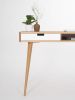 HEIM - Modern oak desk with white drawers and storage, | Tables by Mo Woodwork | Stalowa Wola in Stalowa Wola. Item composed of oak wood compatible with minimalism and mid century modern style
