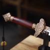 Cinnabar Ironwood Jian Estate Guardian Decor | Ornament in Decorative Objects by Dynasty Artisan. Item made of wood with copper works with contemporary & eclectic & maximalism style