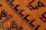 Vintage Gabbeh Tribal Rug in Golden-Orange with Red | Area Rug in Rugs by Rug and Kilim