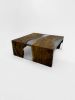 Gray Resin Coffee Table - Epoxy Custom Coffee Table | Tables by Tinella Collection. Item composed of walnut in minimalism or contemporary style