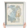 Abstract Blue Ice Framed Giclee Print Set (2) | Prints in Paintings by Suzanne Nicoll Studio. Item made of birch wood with paper works with contemporary style