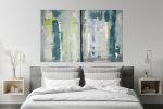 Verde Waterfalls - Dipych (Green) Original Painting | Oil And Acrylic Painting in Paintings by Twyla Gettert. Item composed of canvas in mid century modern or contemporary style