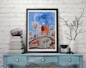 There is hope behind the doubt | Oil And Acrylic Painting in Paintings by Elena Parau. Item composed of paper in boho or country & farmhouse style