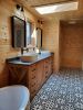 Model #1074 - Custom Double Sink Vanity | Countertop in Furniture by Limitless Woodworking. Item composed of maple wood in mid century modern or contemporary style
