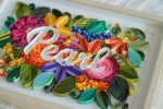 Customizable Name Floral Design | Wall Sculpture in Wall Hangings by Mira's Craft. Item made of paper works with boho & contemporary style