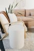 Modern Textured Coffee Table, High and Low Drum Table | Tables by Candice Luter Art & Interiors