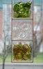 la somme des parts | Glasswork in Wall Treatments by Eric Sauvé | Bibliothèque Kirkland in Kirkland. Item composed of steel and glass