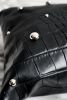 Petite Black Embossed Leather Pillow Cover - Chrome Pearls | Pillows by Metal Mingle Studio. Item made of metal & leather