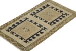 Vintage Turkish Rug in Beige and Cream with Geometric | Area Rug in Rugs by Rug and Kilim