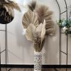 Boho Floor Lamp with Pampas Grass and Dried Palm Leaves | Lamps by Magdyss Boutique. Item composed of metal compatible with boho and minimalism style