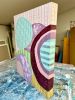 Overlapping horizons 6 | Oil And Acrylic Painting in Paintings by Cristina Dalla Valentina. Item made of canvas works with boho & contemporary style