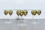 Up! Balloon Side Table with Gold Balloons | Tables by Duffy Londonf. Item composed of metal and glass in modern style