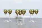 Up! Balloon Side Table with Gold Balloons | Tables by Duffy London. Item composed of metal and glass in modern style