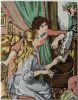 Girls at the Piano (based on Renoir’s painting) Needlepoint | Embroidery in Wall Hangings by Hiraeth Ceramics. Item composed of wood and cotton in traditional style