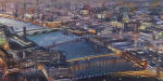 London Commission | Oil And Acrylic Painting in Paintings by Lesley Anne Derks. Item composed of canvas and synthetic