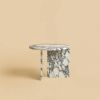 White Arabescato Vagli Marble Side Table - KYUSHU by Lebanto | Tables by Lebanto. Item composed of marble in minimalism or contemporary style