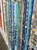 Blue and Green Drips | Tapestry in Wall Hangings by Shiri Phillips Designs. Item composed of canvas and paper in minimalism or mid century modern style