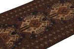 Vintage Baluch Afghan runner in Beige, Brown & Blue Patterns | Area Rug in Rugs by Rug and Kilim