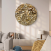 Suspiro  - Round Sculptural Abstract Painting | Oil And Acrylic Painting in Paintings by Shelly Floyd. Item composed of canvas compatible with minimalism and mid century modern style