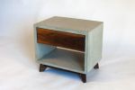 Straight Dwarf | Nightstand in Storage by Curly Woods. Item made of oak wood with concrete works with mid century modern & industrial style