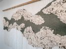 "In Between" sage green wall hanging | Macrame Wall Hanging in Wall Hangings by Rebecca Whitaker Art. Item composed of oak wood & cotton