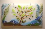 Reaching for the Sky | Wall Sculpture in Wall Hangings by Bonnie Rubinstein Glass Studio | Hennepin County Medical Center: Orange Building in Minneapolis. Item made of glass
